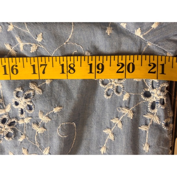 Karen Kane Dress Womens L Blue Sand & Sky Mixed Lace Embroidered Off Shoulder - Picture 6 of 12